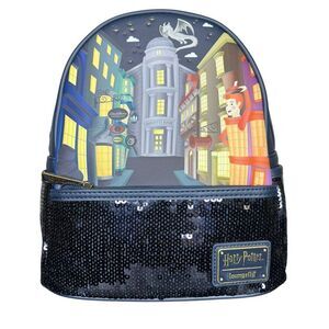 NEW Loungefly Harry Potter Diagon Alley Sequin Mini Backpack